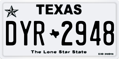 TX license plate DYR2948