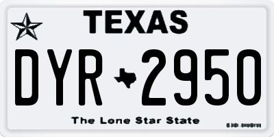 TX license plate DYR2950