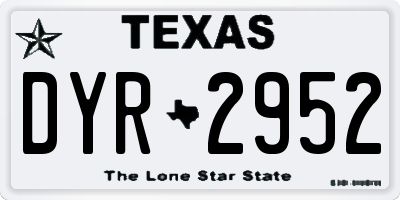 TX license plate DYR2952