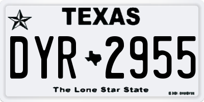 TX license plate DYR2955