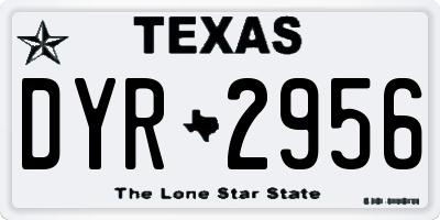 TX license plate DYR2956