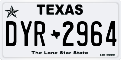 TX license plate DYR2964