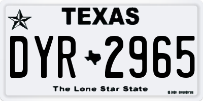 TX license plate DYR2965
