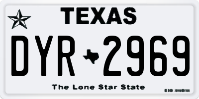 TX license plate DYR2969