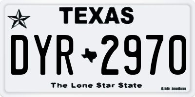 TX license plate DYR2970