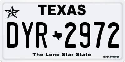TX license plate DYR2972