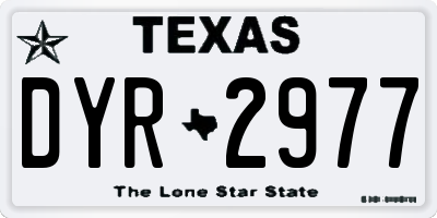 TX license plate DYR2977