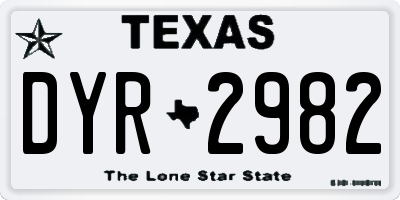 TX license plate DYR2982