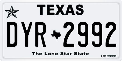 TX license plate DYR2992