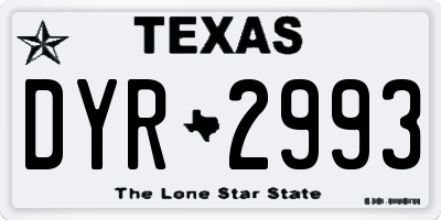 TX license plate DYR2993