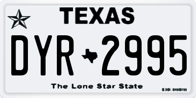 TX license plate DYR2995