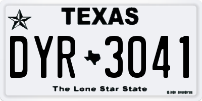TX license plate DYR3041