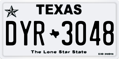TX license plate DYR3048