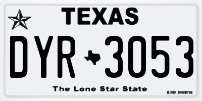TX license plate DYR3053