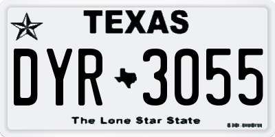 TX license plate DYR3055