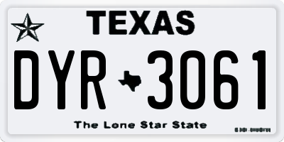 TX license plate DYR3061