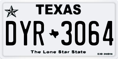 TX license plate DYR3064