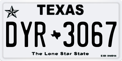 TX license plate DYR3067