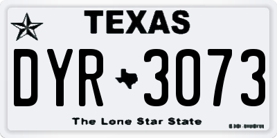 TX license plate DYR3073