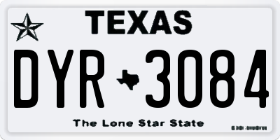 TX license plate DYR3084