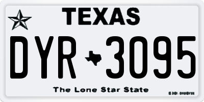 TX license plate DYR3095