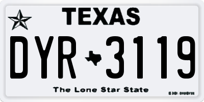 TX license plate DYR3119