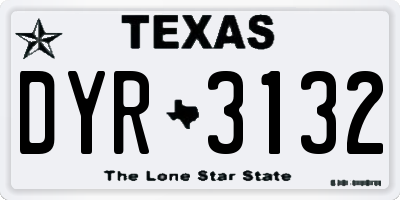 TX license plate DYR3132