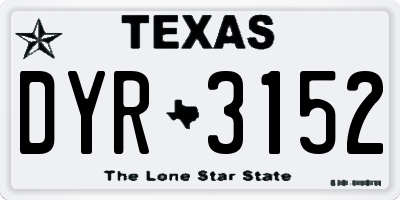 TX license plate DYR3152