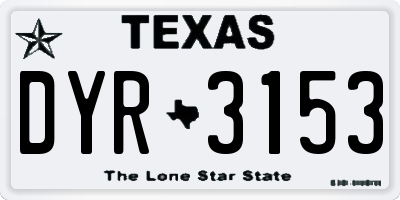 TX license plate DYR3153