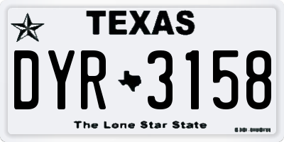 TX license plate DYR3158