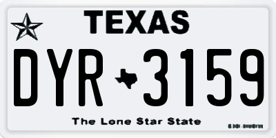 TX license plate DYR3159