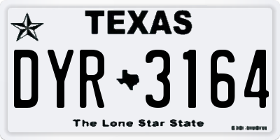 TX license plate DYR3164