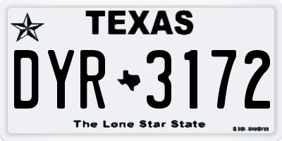 TX license plate DYR3172