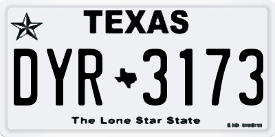 TX license plate DYR3173