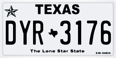 TX license plate DYR3176