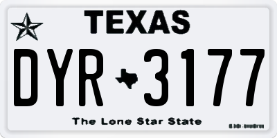 TX license plate DYR3177