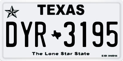 TX license plate DYR3195