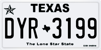 TX license plate DYR3199