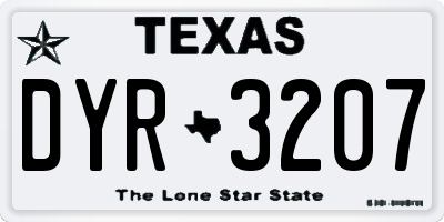 TX license plate DYR3207