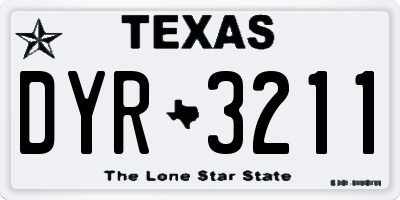 TX license plate DYR3211