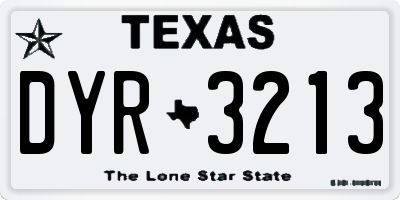 TX license plate DYR3213