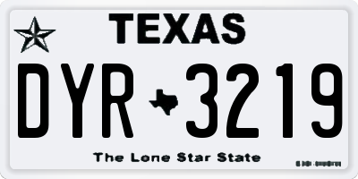 TX license plate DYR3219