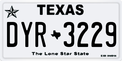 TX license plate DYR3229
