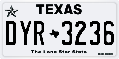 TX license plate DYR3236