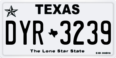 TX license plate DYR3239