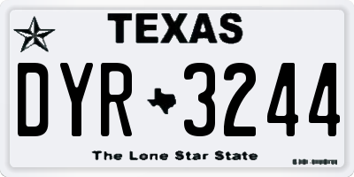 TX license plate DYR3244