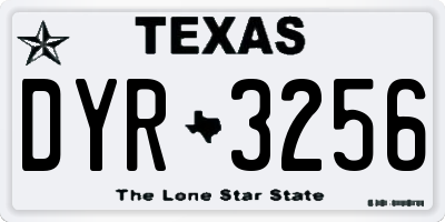 TX license plate DYR3256