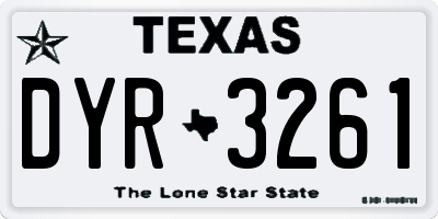 TX license plate DYR3261