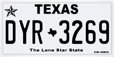 TX license plate DYR3269