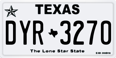 TX license plate DYR3270